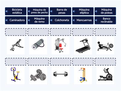 Máquinas y objetos del gimnasio