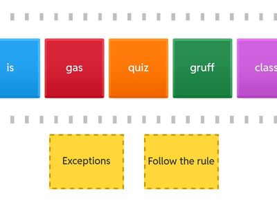 ff ll ss zz exception word sorting (no -all words). 