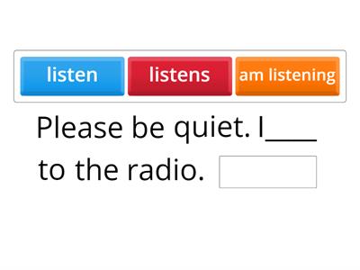 Present simple and present continuous