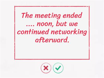 prepositions of time ( business english)