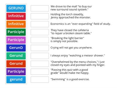 dentify participles, gerunds or infinitives_NS