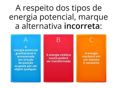 Trabalho, energia cinética e energia potencial