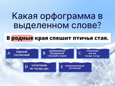 Какая орфограмма? Диагностика 2 класс 