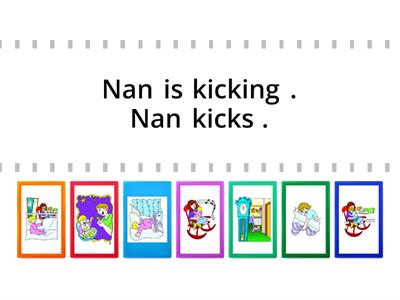 Rocking and Kicking Matching (Inflected ending -ing, word family -ick)