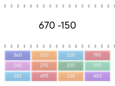 Kivonás -fejben 3.osztály 