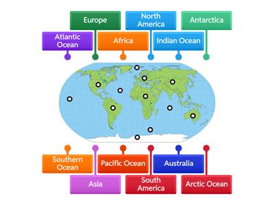 Continents and Oceans Practice