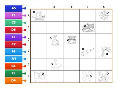Reading a Map Grid - Drag the grid coordinate to the matching object.