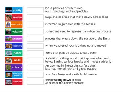  Earth Science Vocabulary  - Destructive Forces on Earth