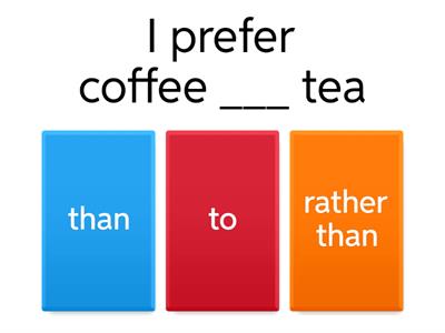 Prefer vs. Rather vs. Would Rather