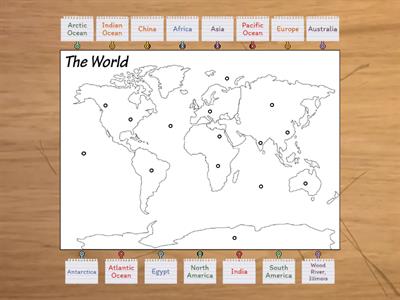 World Map: Continents and Oceans