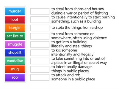 Unit 8A word + definition