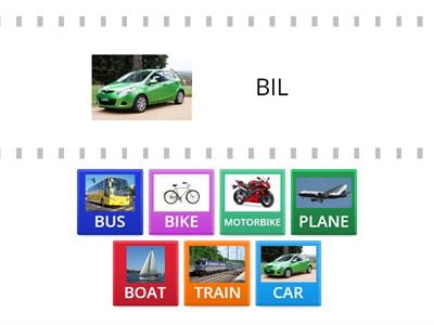 Svenska och engelska transportmedel