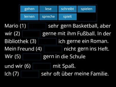 Wähle das richtige Verb aus!