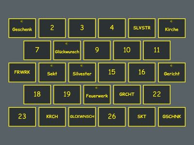 „Festliche” Wörter mit Vokalen und ohne Vokale  (zu „Netzwerk neu A1” | Kapitel 6 | Klett)