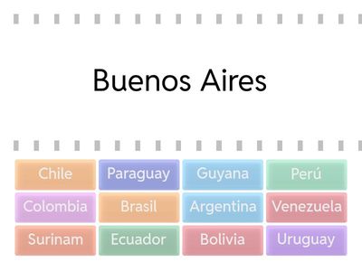  Países de América del Sur con sus capitales. 
