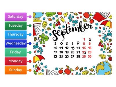 DAYS OF THE WEEK CALENDAR 3º Primaria