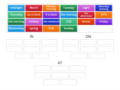 Prepositions of time on/in/at