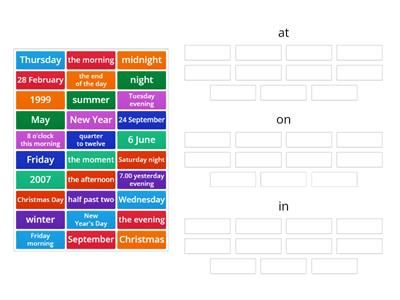 Prepositions - IN / ON / AT