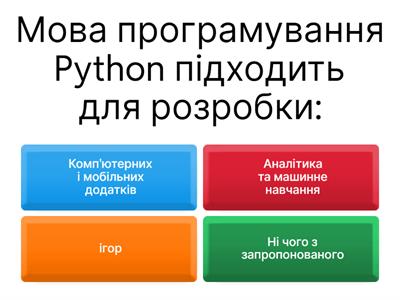 Тест. Основи мови програмування Python