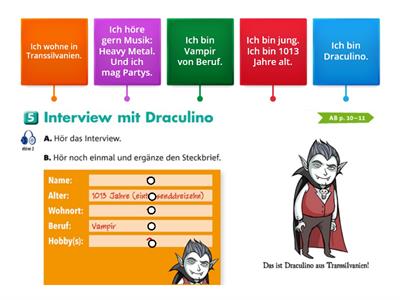 Steckbrief mit Draculino 5 - B 