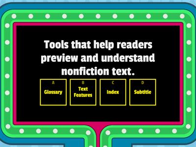 Text Features Game Show