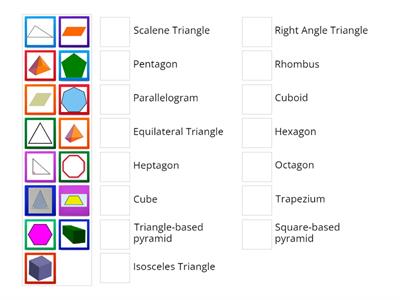 2D and 3D shape Find The Match