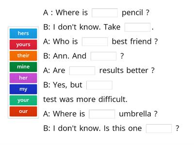 Possessive Adjectives &Possessive Pronouns