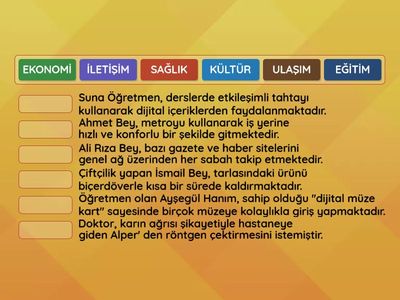 Teknolojik Gelişmeler- Eşleştirme