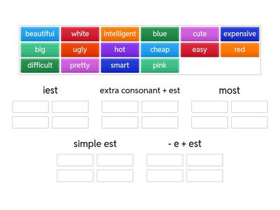 Spelling patterns for superlatives