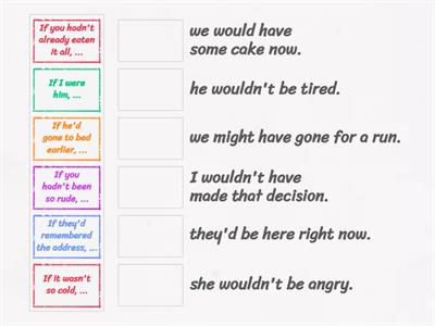 Mixed conditionals - Matching 