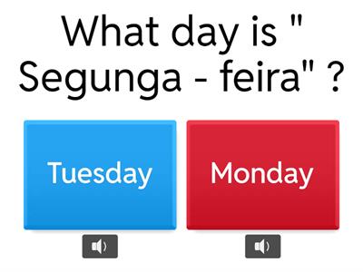 Days of the week ( dias da semana)