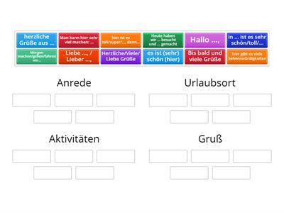 A1 Wortschatz Postkarte