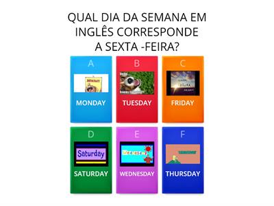 Dias da semana em inglês