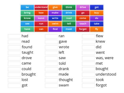 Irregular Verbs match up -Simple Past