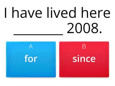 present perfect with since & for