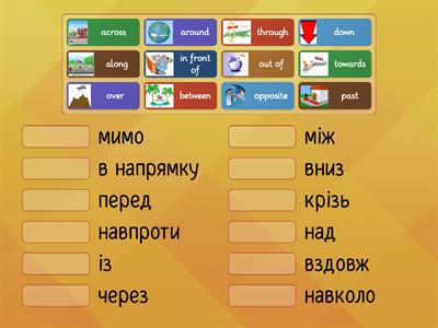 Prepositions of place and movement.