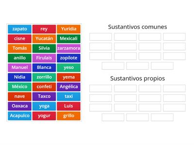 Sustantivos propios y comunes