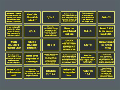 Tiles Flip CMAS Math Review 