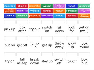 Phrasal verbs Project 3 MATCH UP