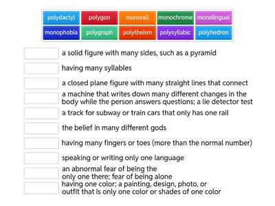 Etymology: Mono & Poly