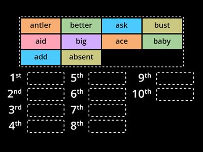 Volume 2 Lesson 12 alphabet order
