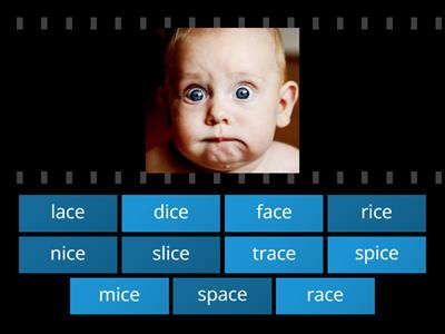 words ending with ace and ice words