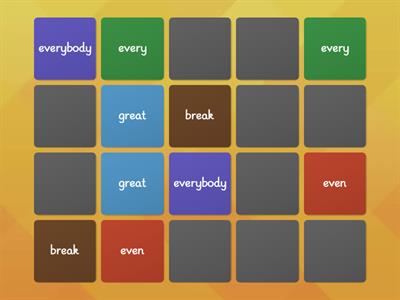 Y2 Common Exception Words 21-30