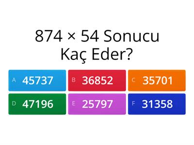 5.sınıf Matematik Çarpma İşlemi