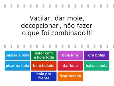 Significado das expressões com a palavra 'bola'