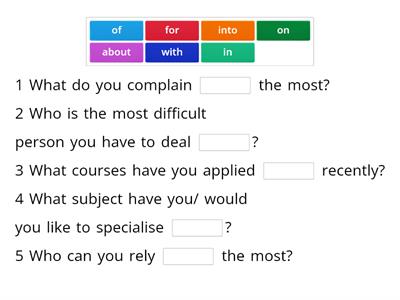 unit 4.3 NLL B2 dependent prepositions