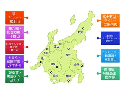【有名なもの】中部地方 Ver.1
