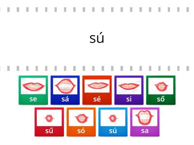 S hang rögzítése szótag elején - Anya/Apa olvassa fel a szótagot, te válaszd ki a hozzátartozó képet, és te is mondd ki!