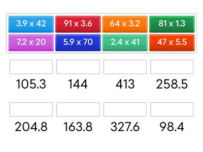 2 digit multiplication - decimals