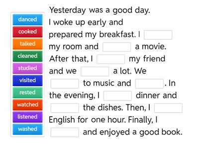Past simple Regular Verbs